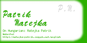 patrik matejka business card